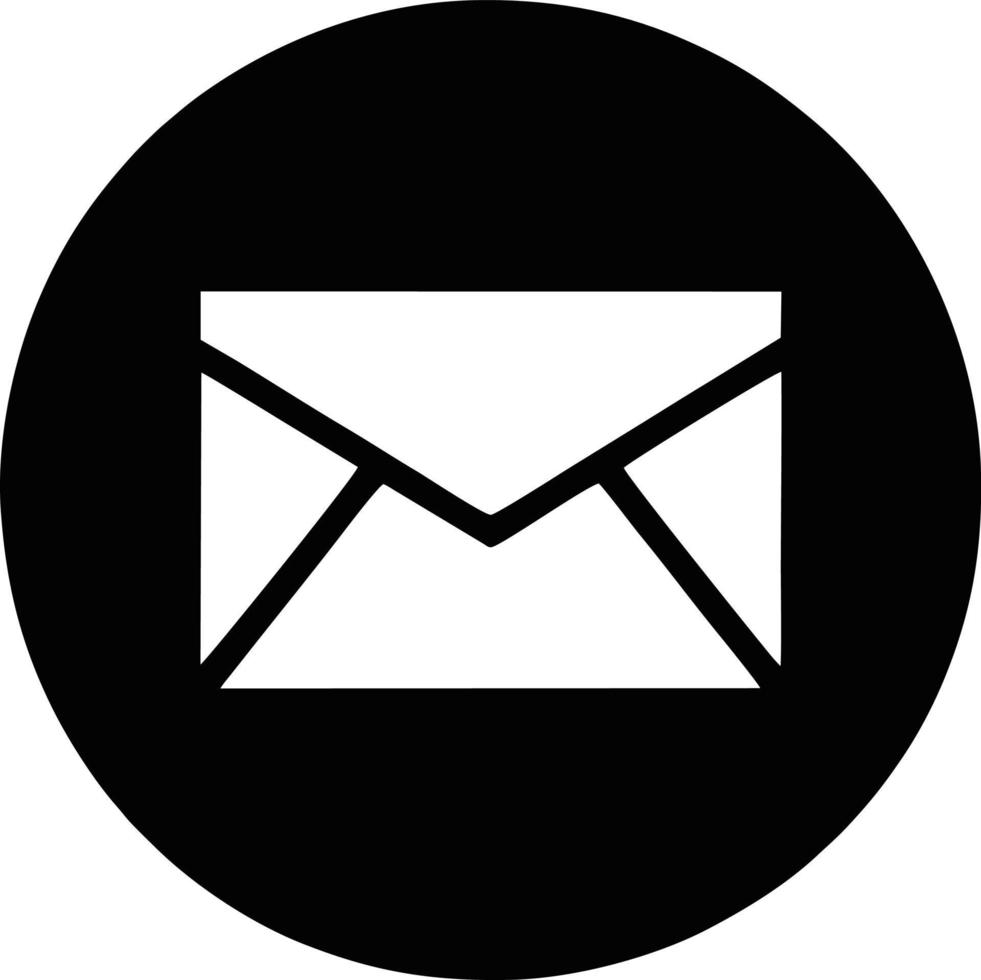 envelope icon in black vector image, illustration of envelope in black on white background, an envelope design on a white background