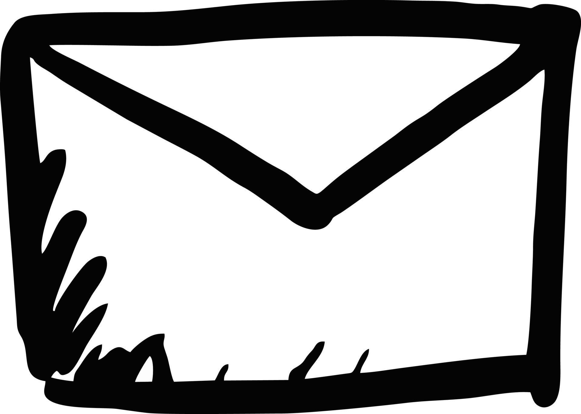 envelope icon in black vector image, illustration of envelope in black
