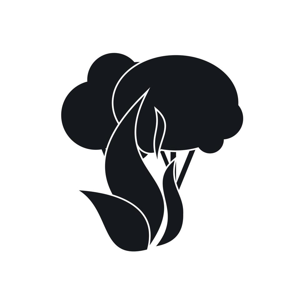 icono de árboles forestales en llamas, estilo simple vector