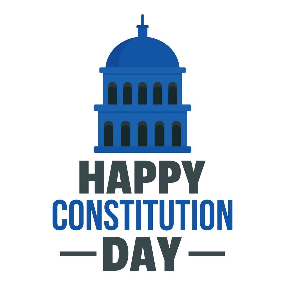 Happy american constitution day logo icon, flat style vector