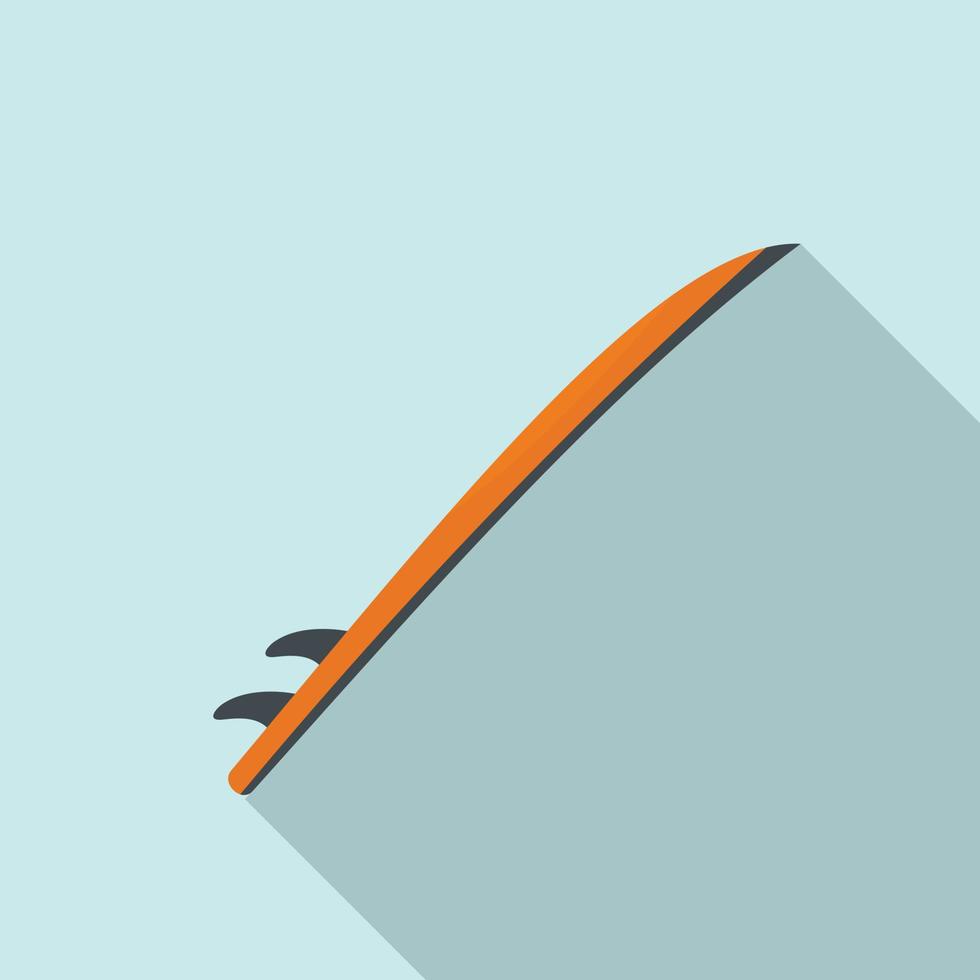 Side view of surfboard icon, flat style vector