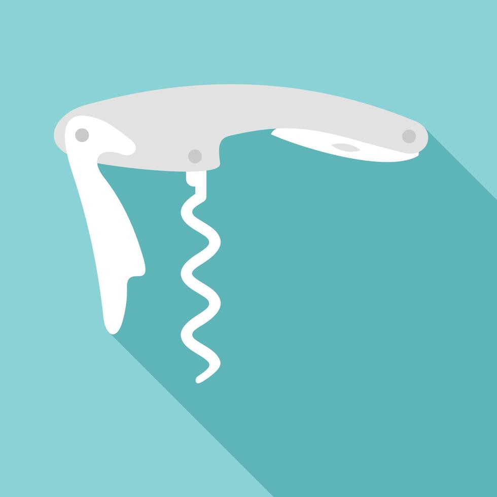 Knife corkscrew icon, flat style vector