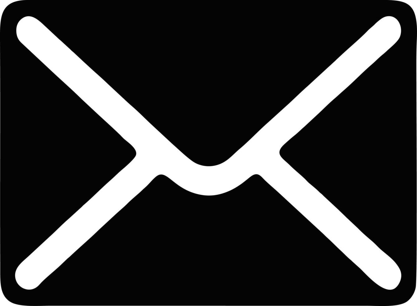 envelope icon in black vector image, illustration of envelope in black on white background, an envelope design on a white background