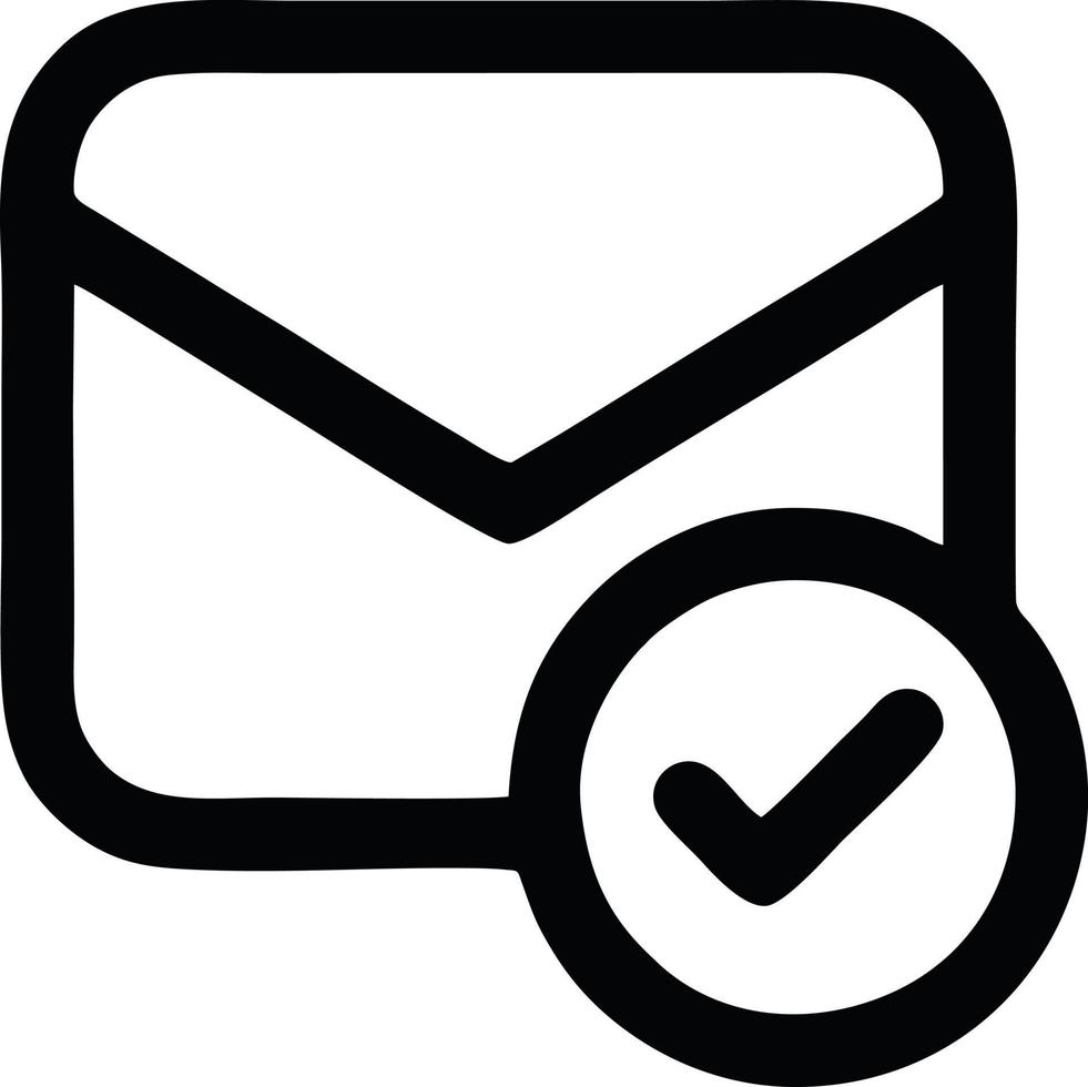 envelope icon in black vector image, illustration of envelope in black on white background, an envelope design on a white background