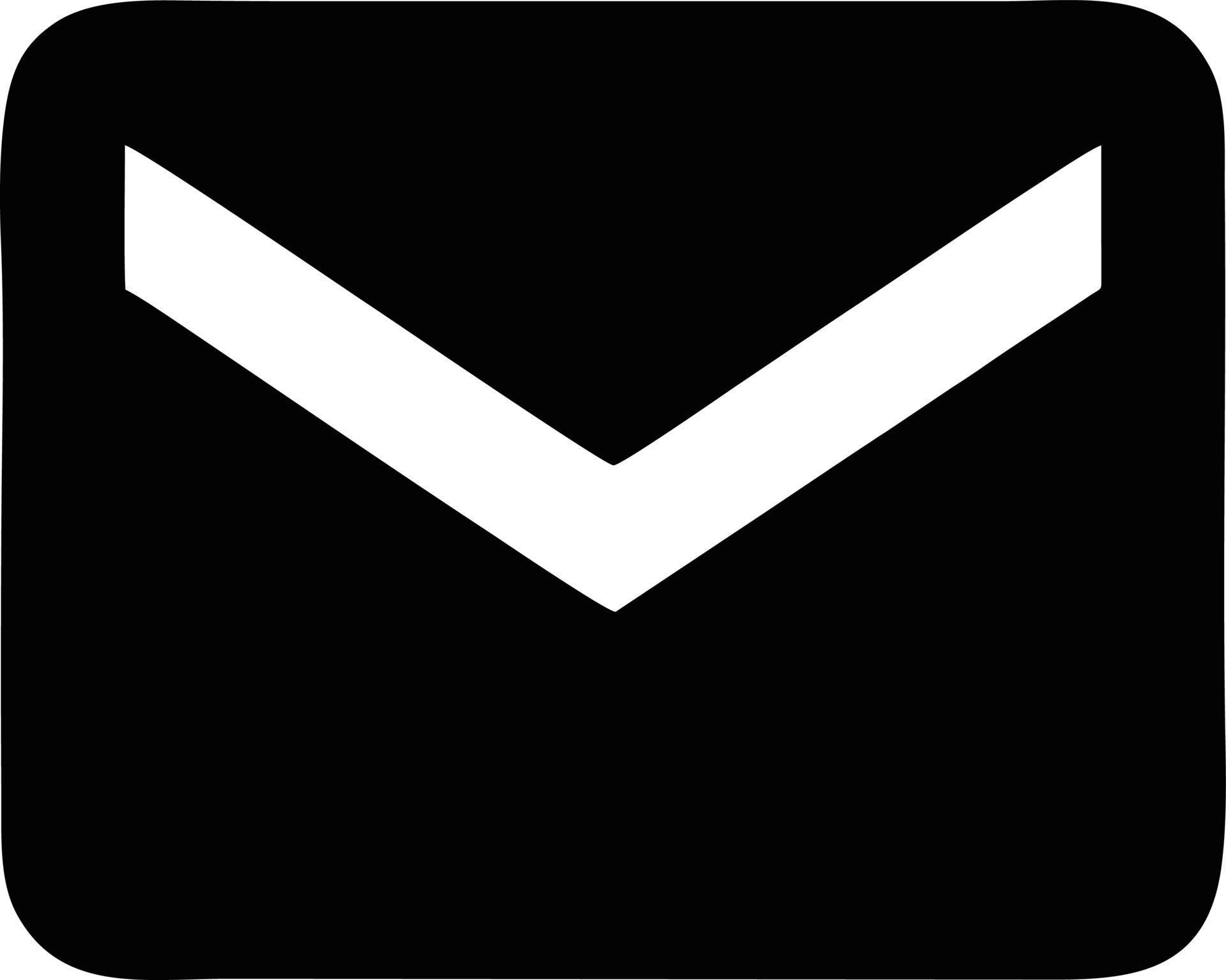 envelope icon in black vector image, illustration of envelope in black