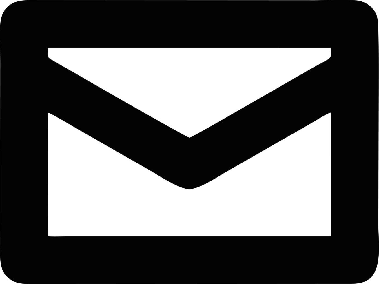 envelope icon in black vector image, illustration of envelope in black on white background, an envelope design on a white background