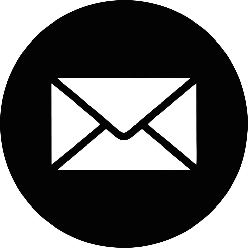 envelope icon in black vector image, illustration of envelope in black on white background, an envelope design on a white background