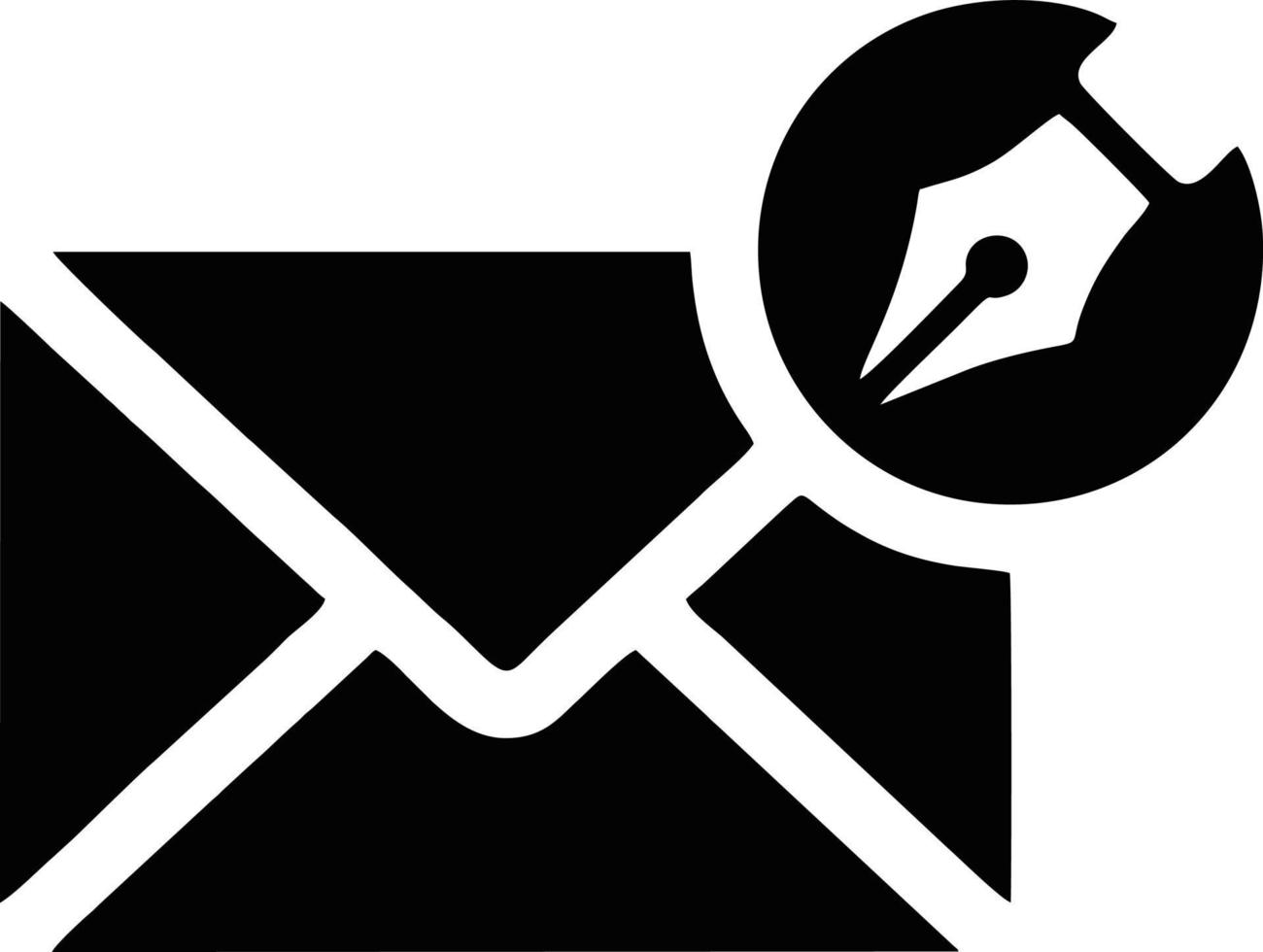envelope icon in black vector image, illustration of envelope in black on white background, an envelope design on a white background