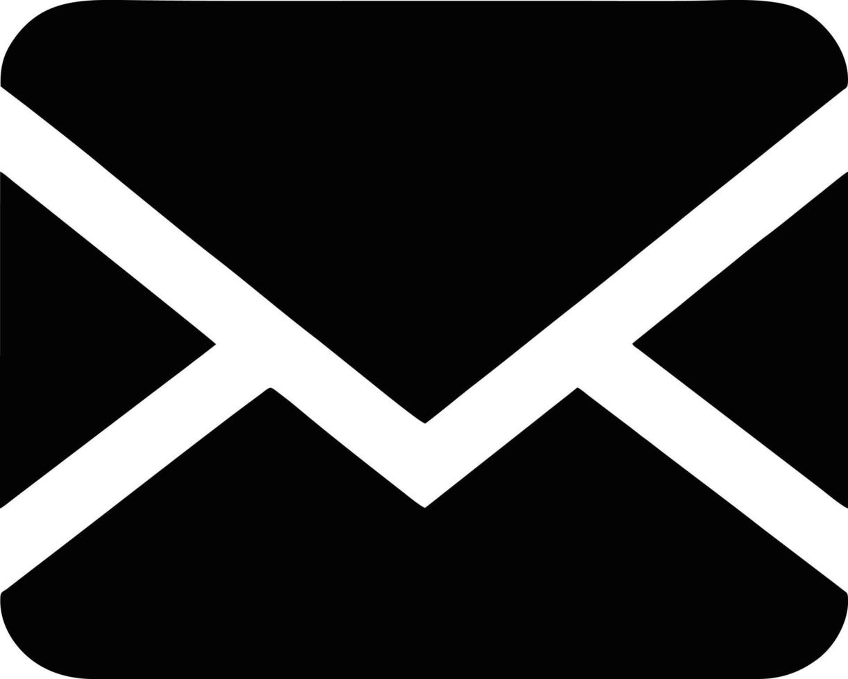 envelope icon in black vector image, illustration of envelope in black on white background, an envelope design on a white background