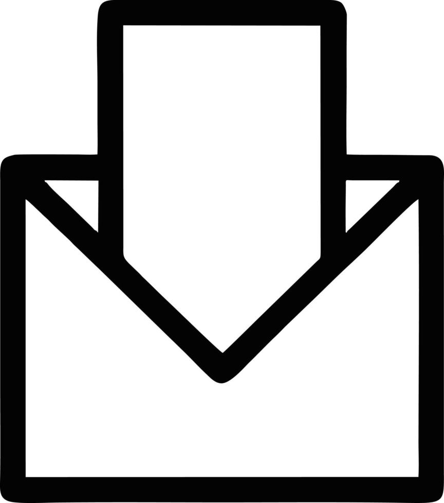 envelope icon in black vector image, illustration of envelope in black on white background, an envelope design on a white background