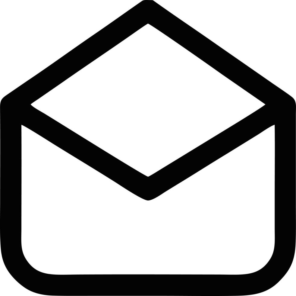 envelope icon in black vector image, illustration of envelope in black on white background, an envelope design on a white background