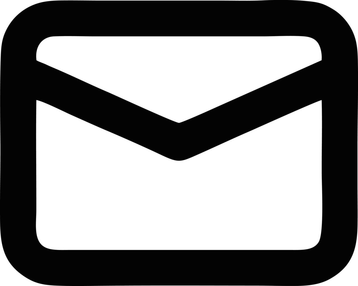 envelope icon in black vector image, illustration of envelope in black