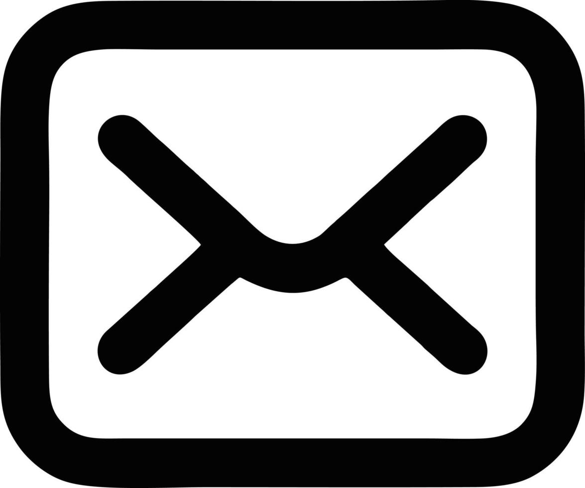envelope icon in black vector image, illustration of envelope in black on white background, an envelope design on a white background