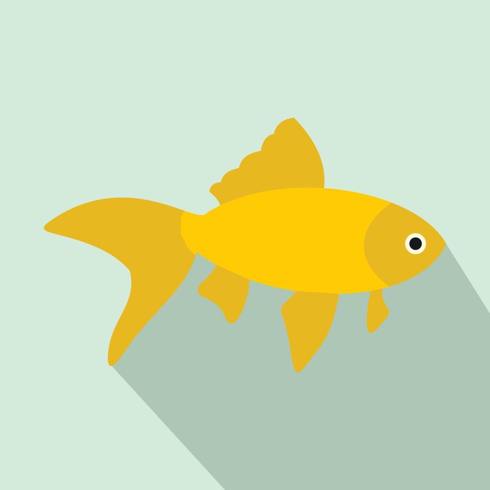 icono de pez dorado, estilo plano vector