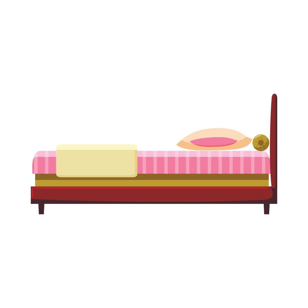 Bed icon in cartoon style vector