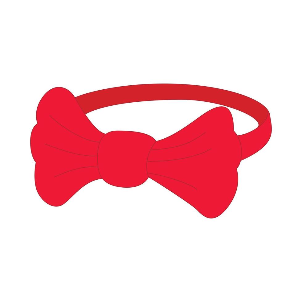 Red bow tie icon, cartoon style vector