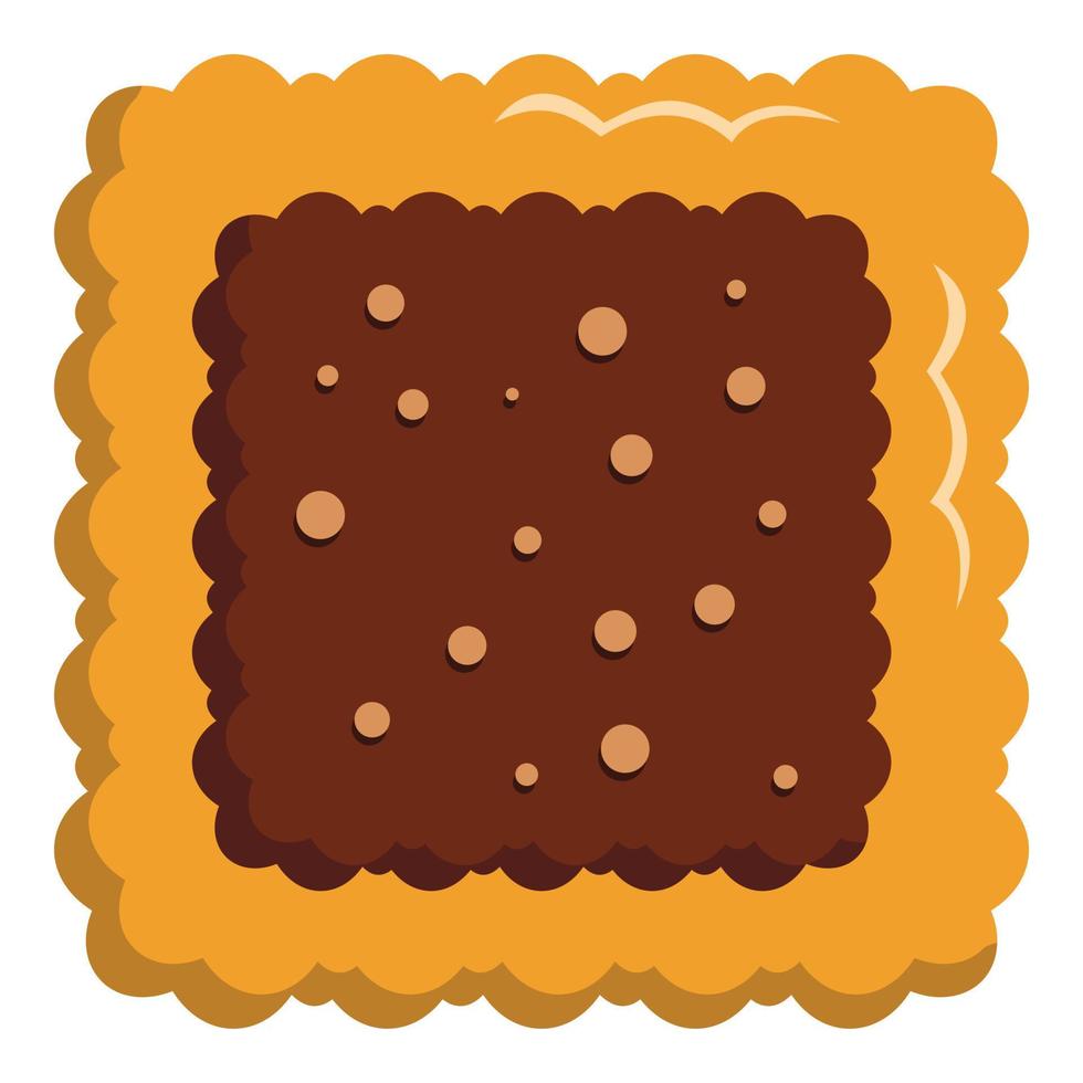 Square biscuit icon, flat style vector