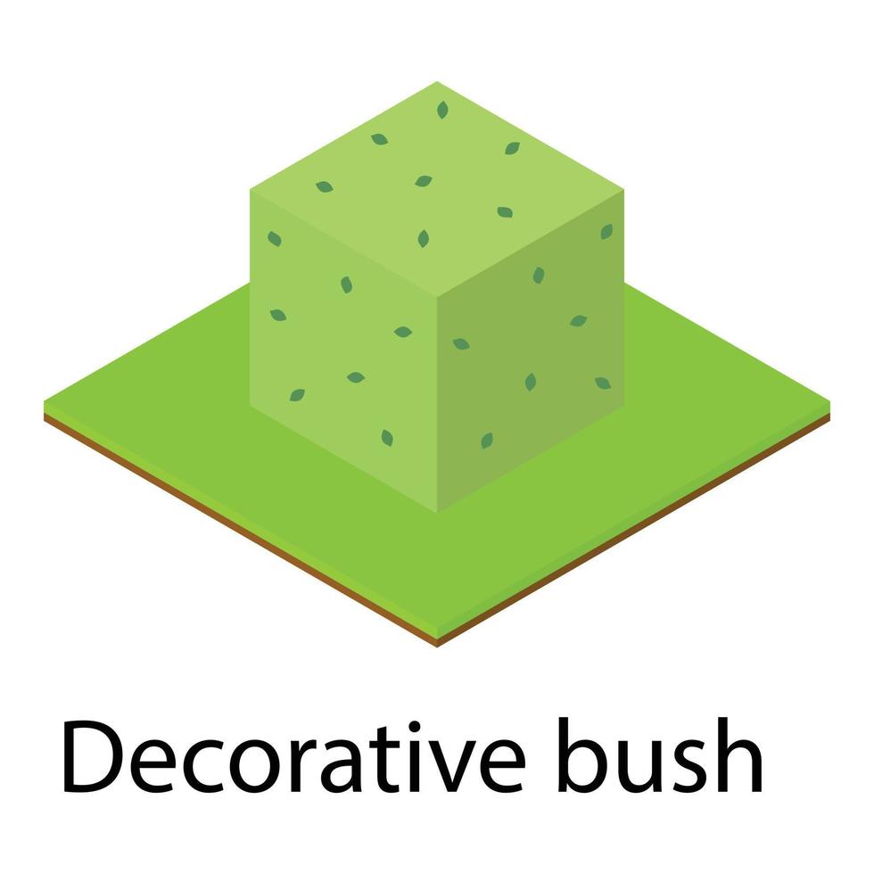 Decorative bush icon, isometric style vector