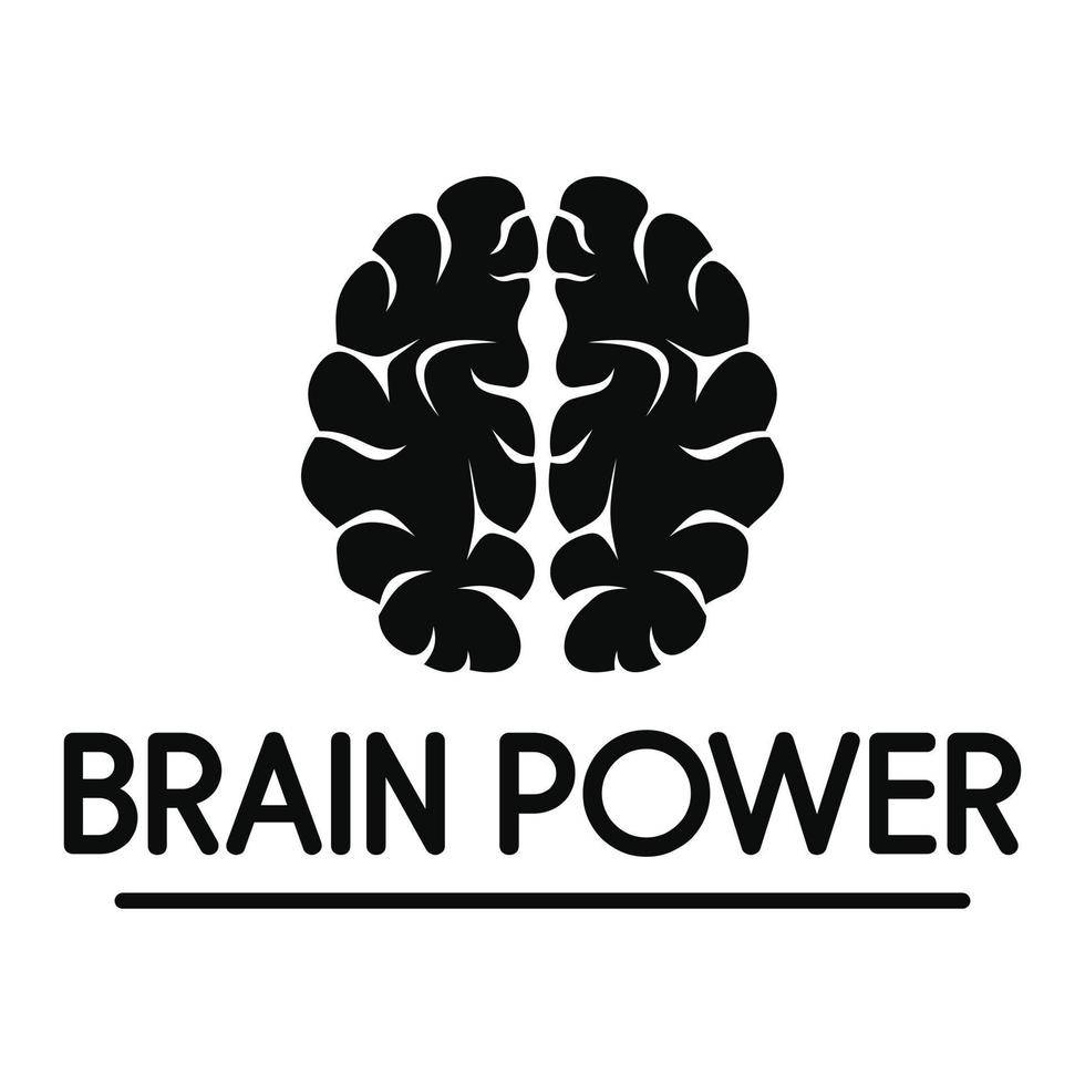 Human brain power logo, simple style vector