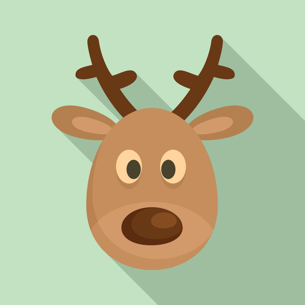 Deer head icon, flat style vector