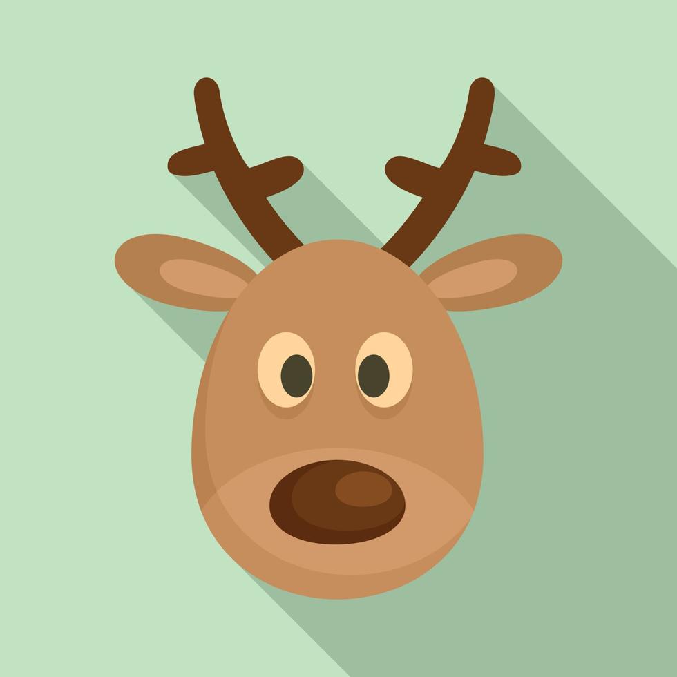 Deer head icon, flat style vector