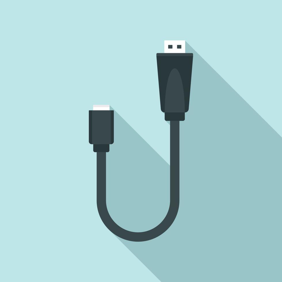 Camera usb cable icon, flat style vector