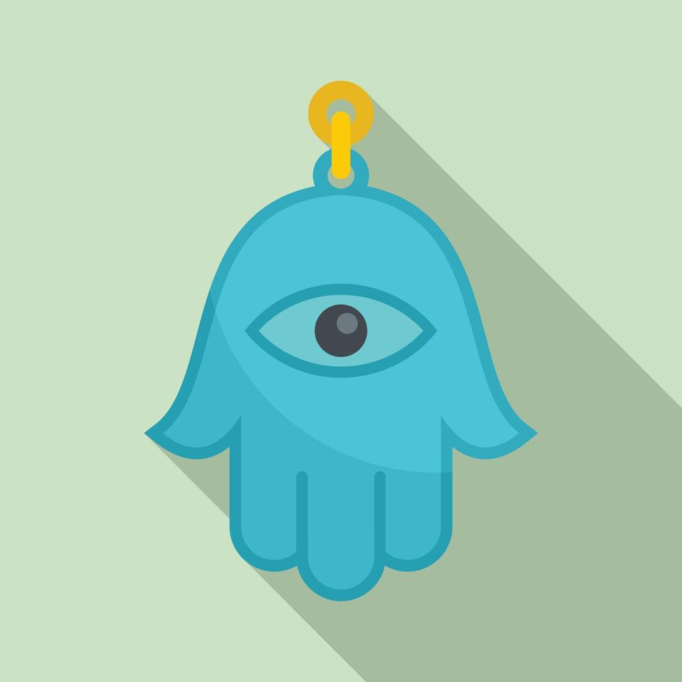 Hamsa pendant icon, flat style vector