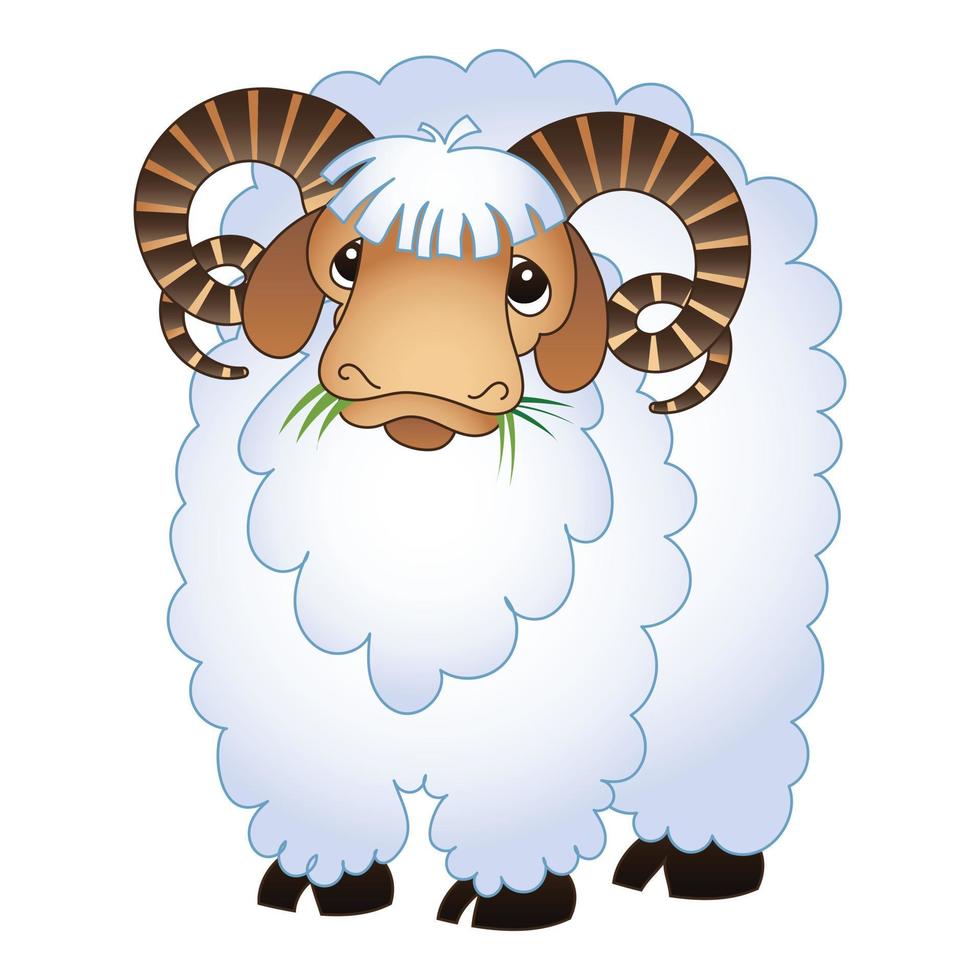 Ram icon, cartoon style vector