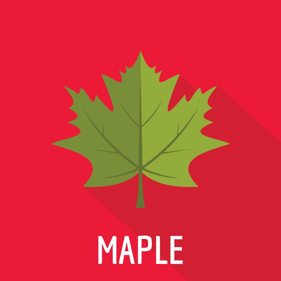 Maple leaf icon, flat style vector