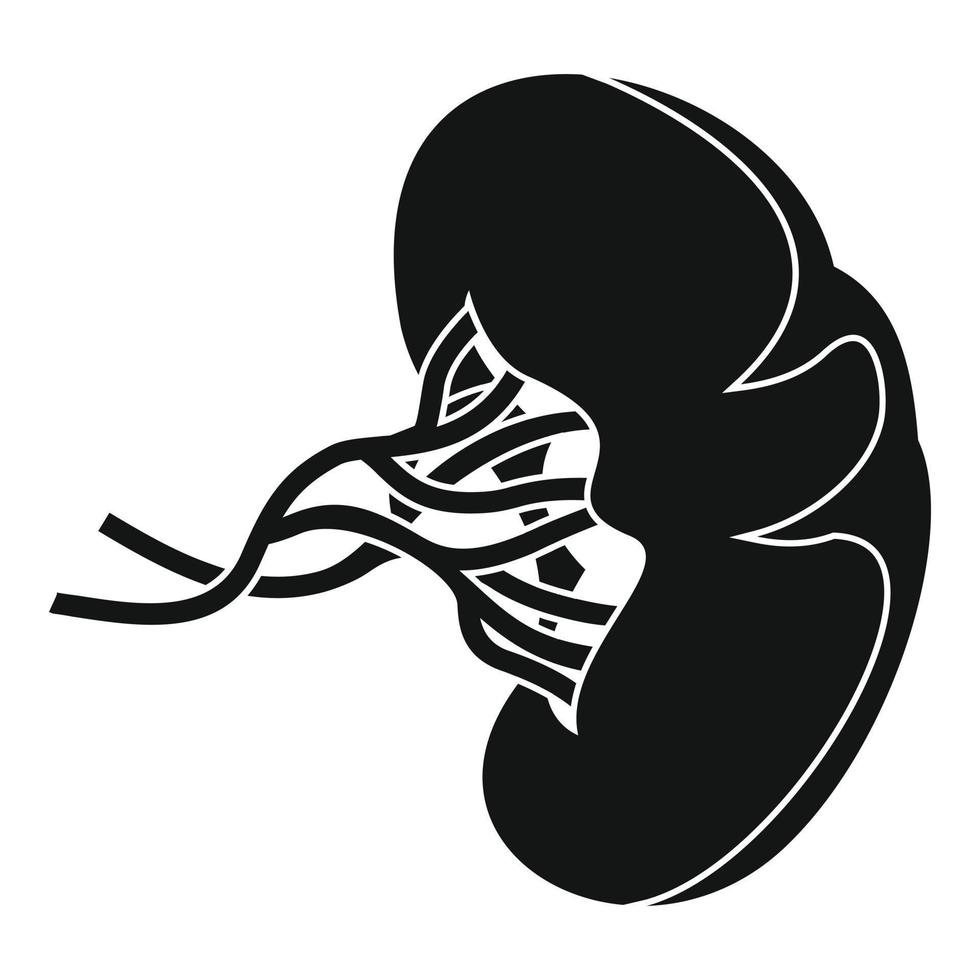 Sick spleen icon, simple style vector