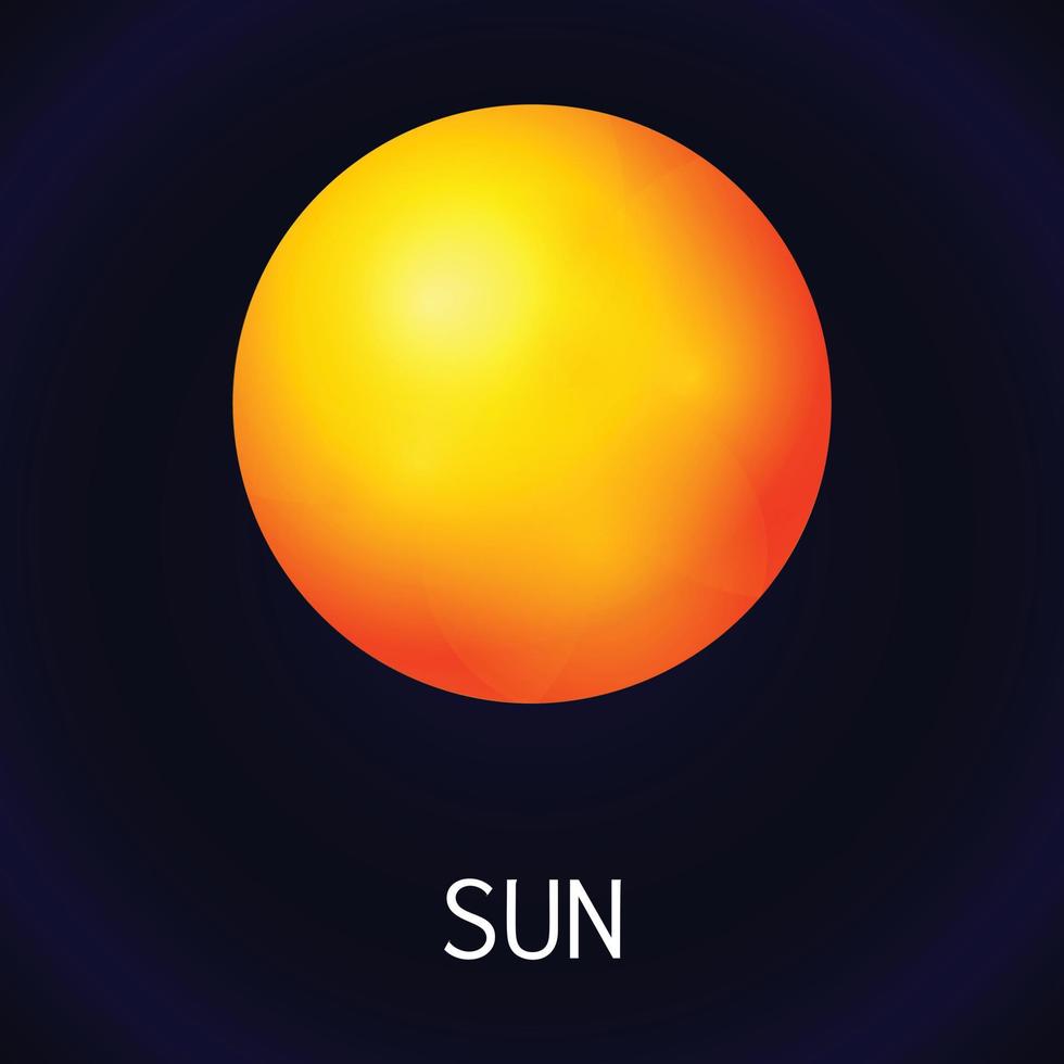 icono de sol espacial, estilo de dibujos animados vector