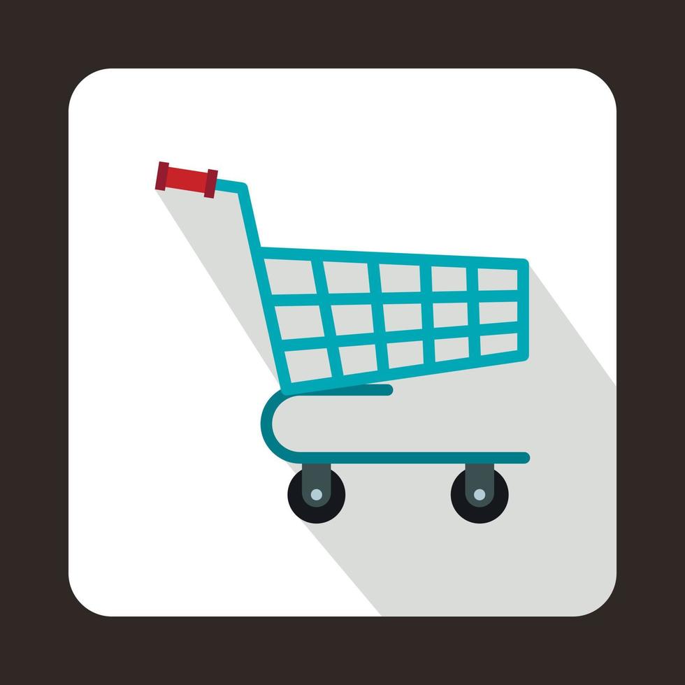 Shopping cart icon in flat style vector