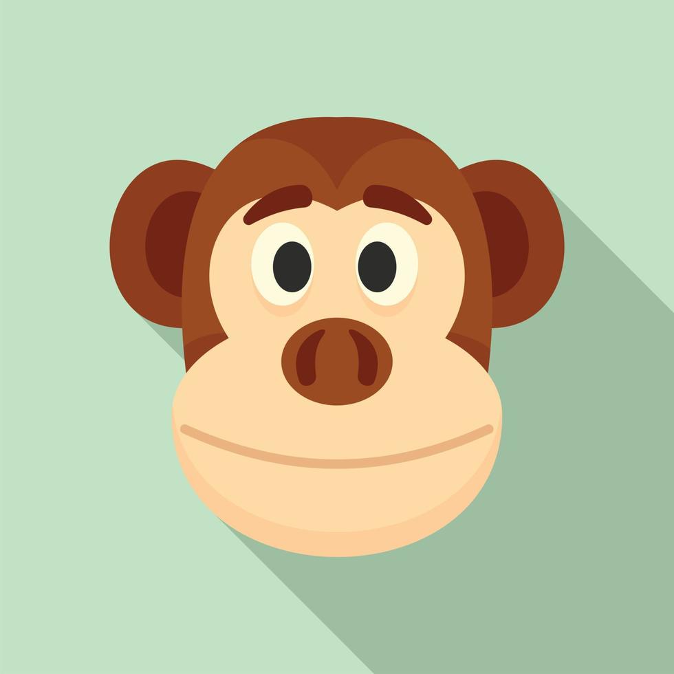 Monkey head icon, flat style vector