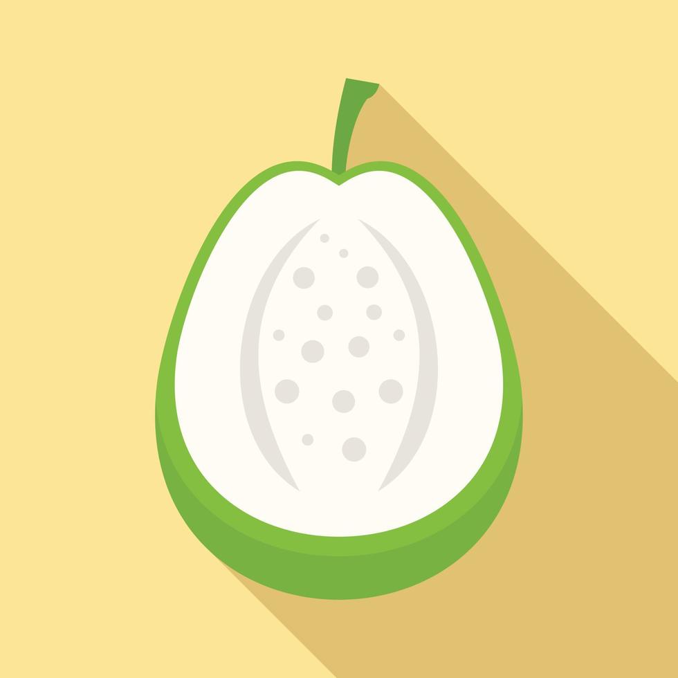 icono de guayaba cortada, estilo plano vector