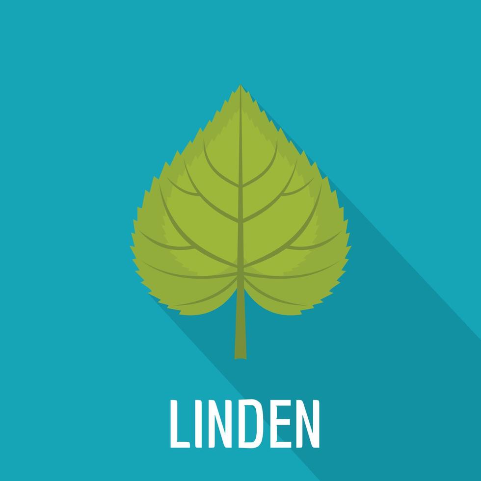 Linden leaf icon, flat style vector