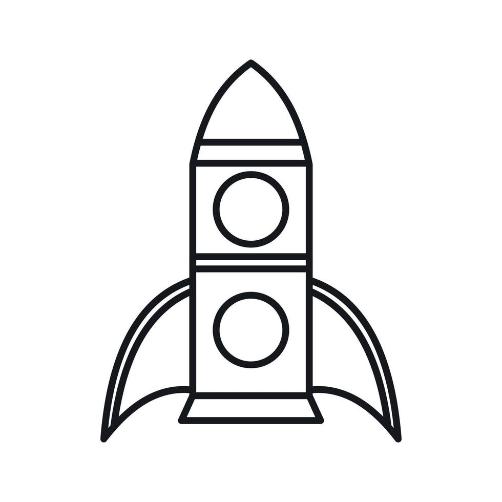 Rocket icon, outline style vector
