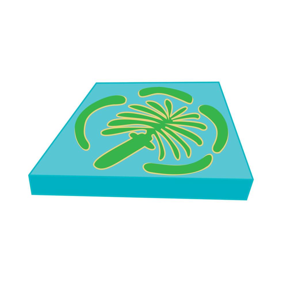 Artificial island, Dubai icon, cartoon style vector