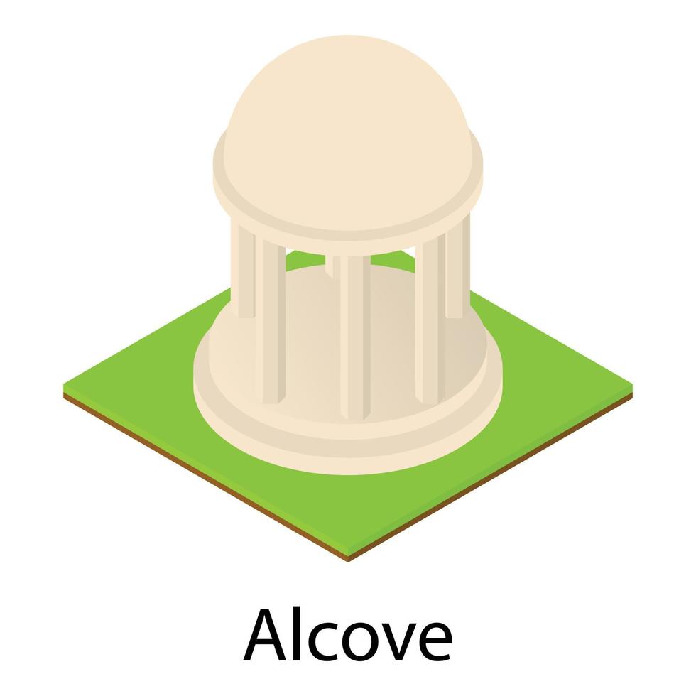 Park alcove icon, isometric style vector