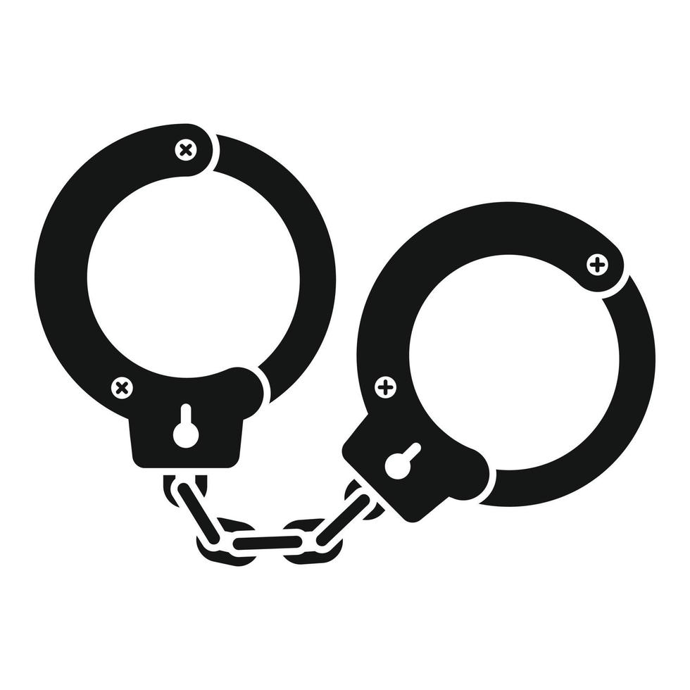 Handcuffs icon, simple style vector