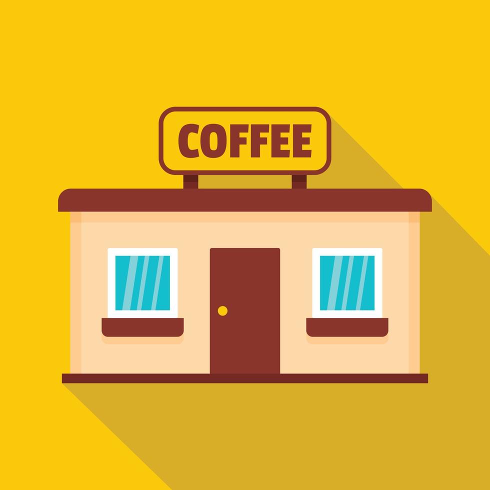 Coffee shop icon, flat style. vector