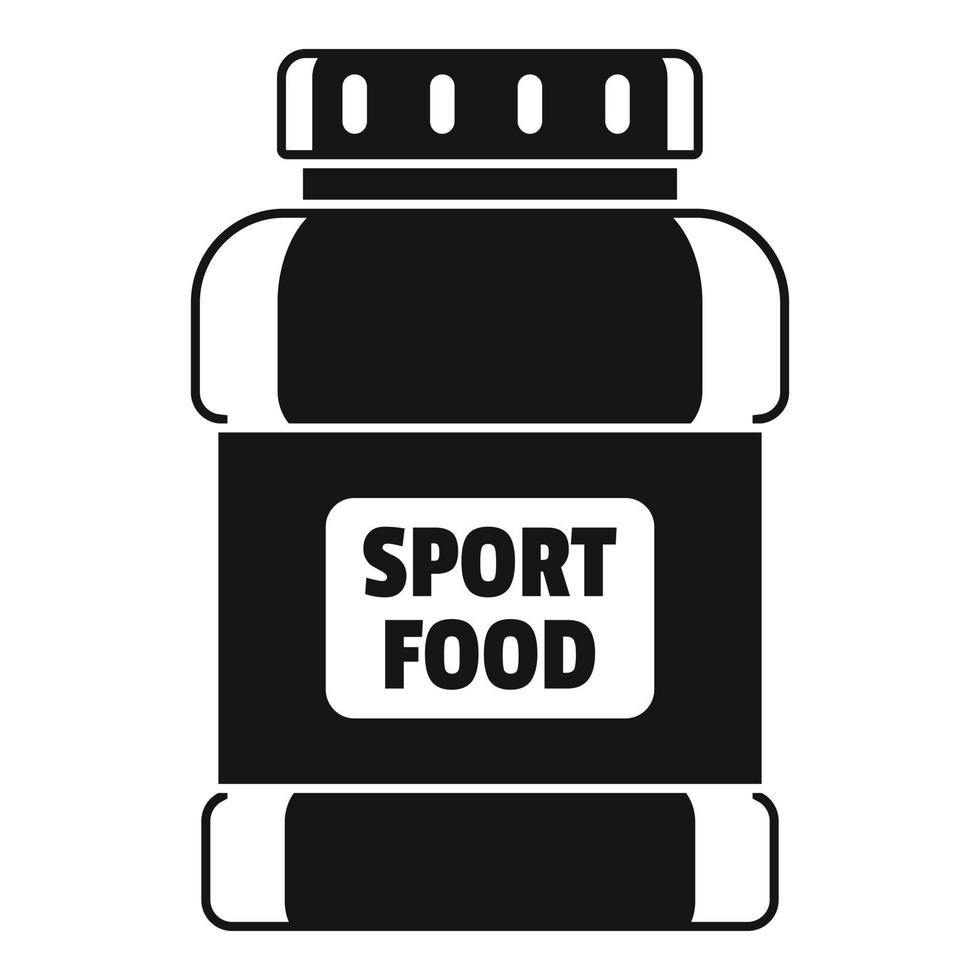 Sport food jar icon, simple style vector