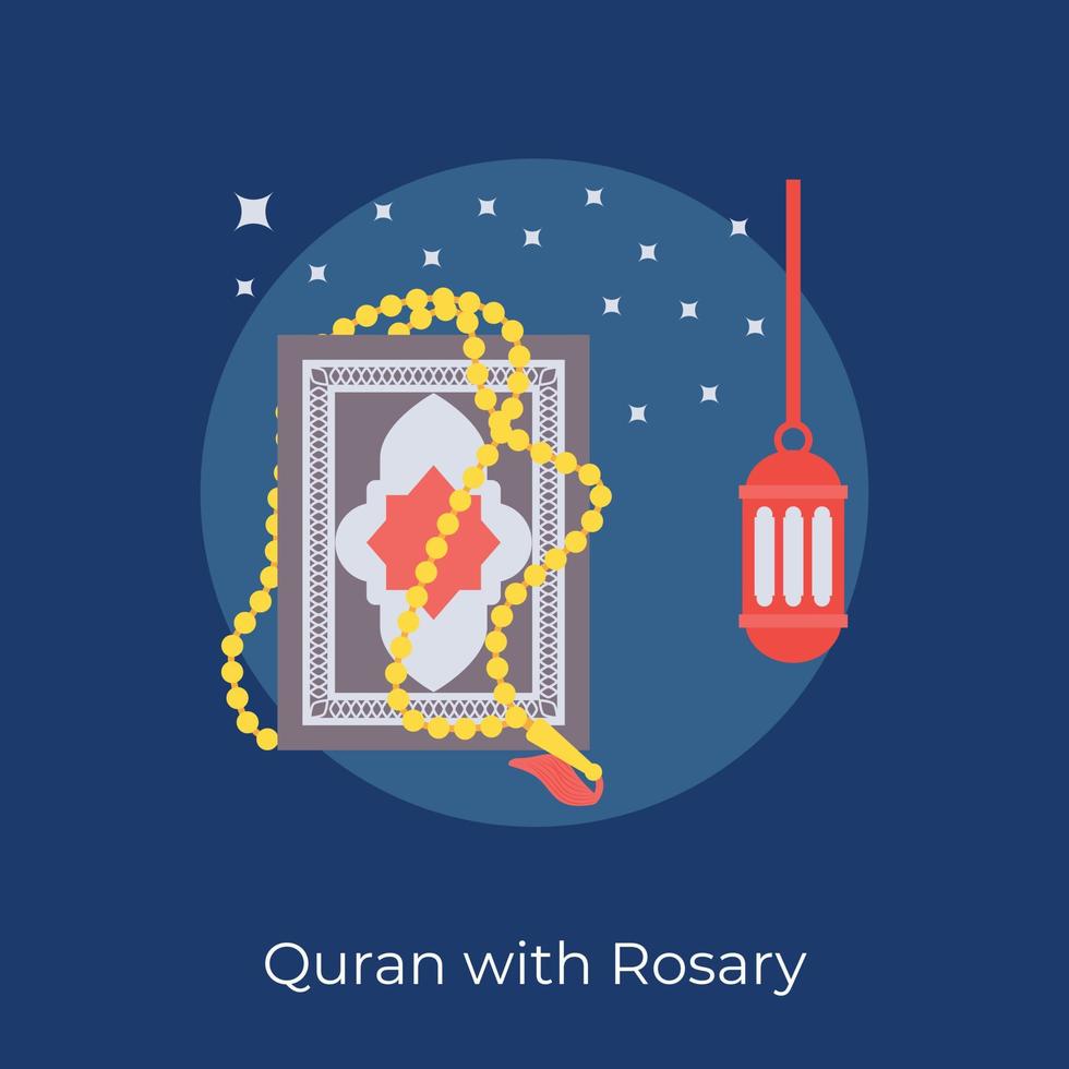 Quran With Rosary vector