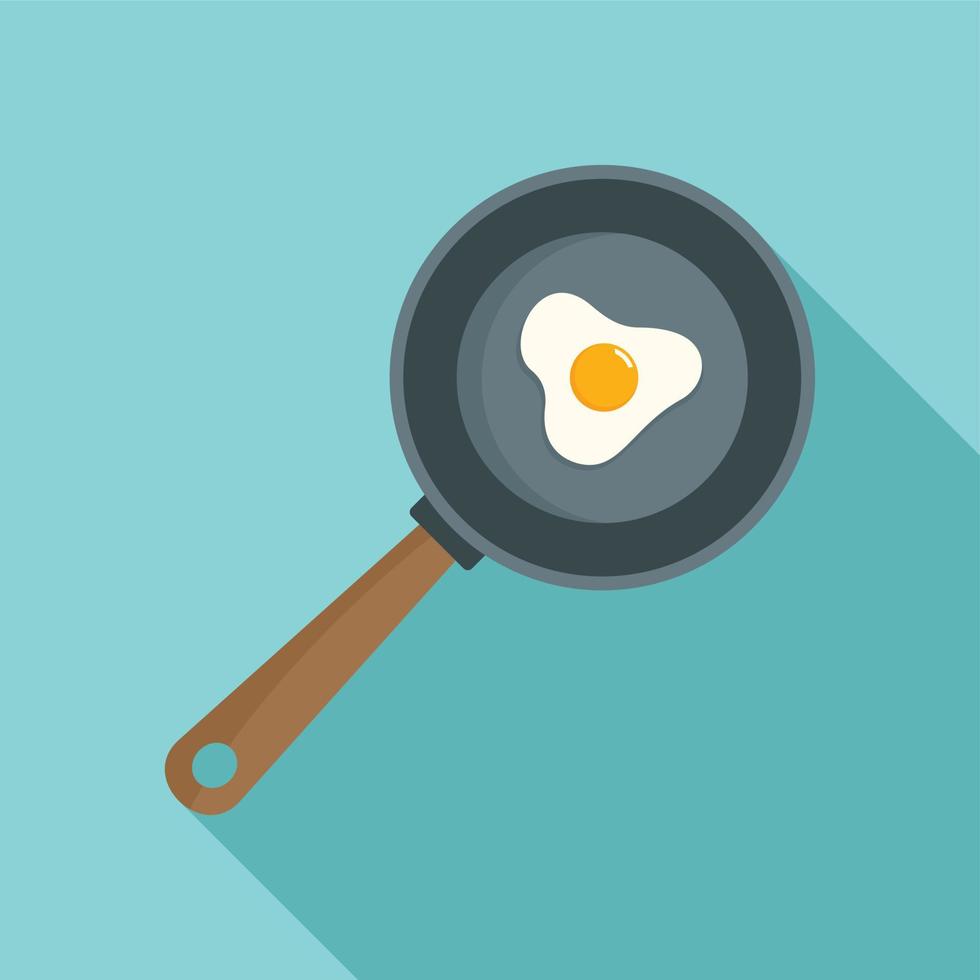 Cooked egg icon, flat style vector