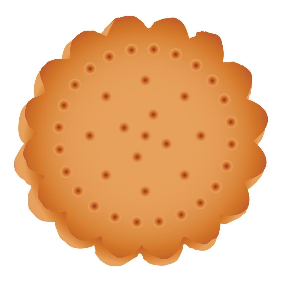 icono de galleta galleta redonda, estilo de dibujos animados vector