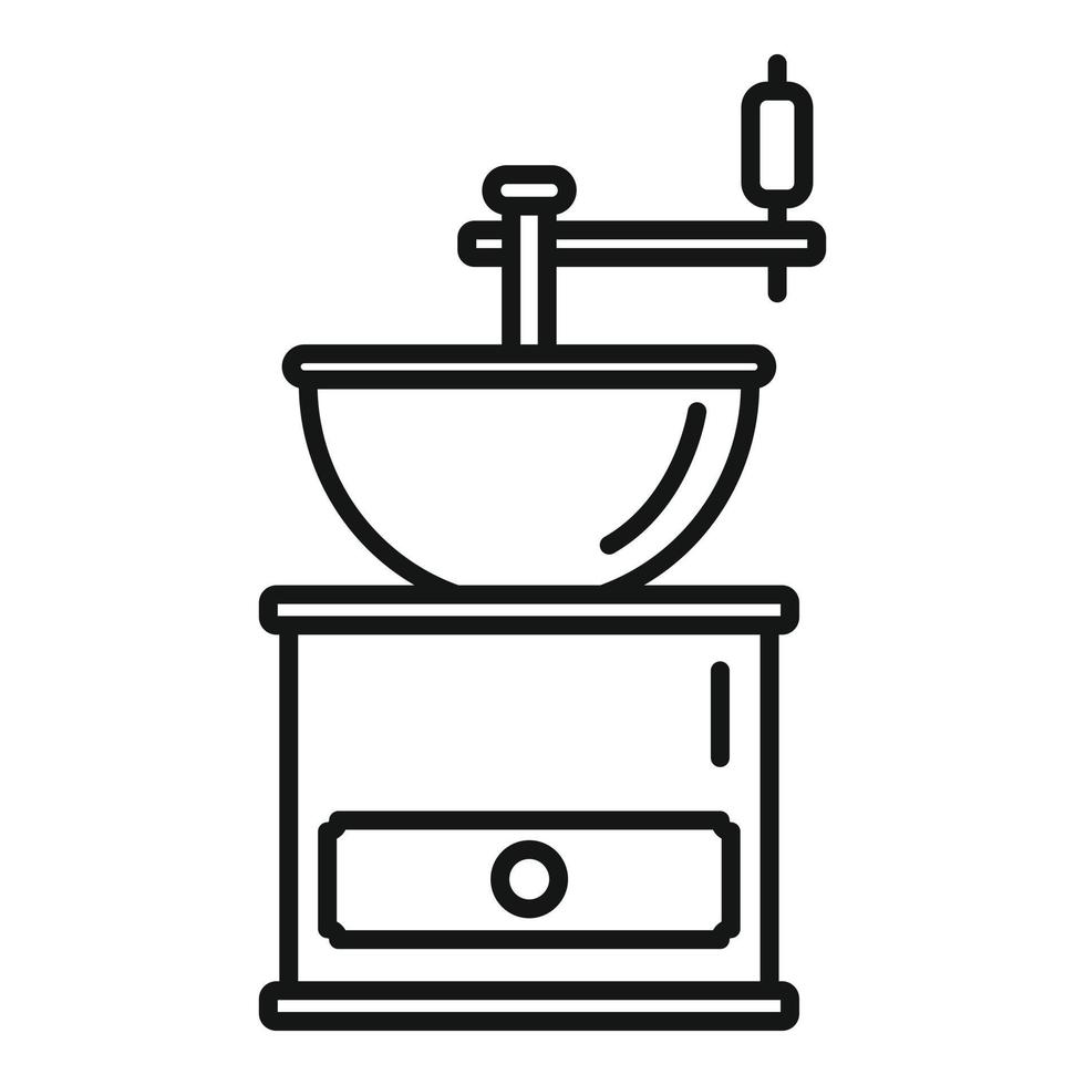 Coffee grinder icon, outline style vector