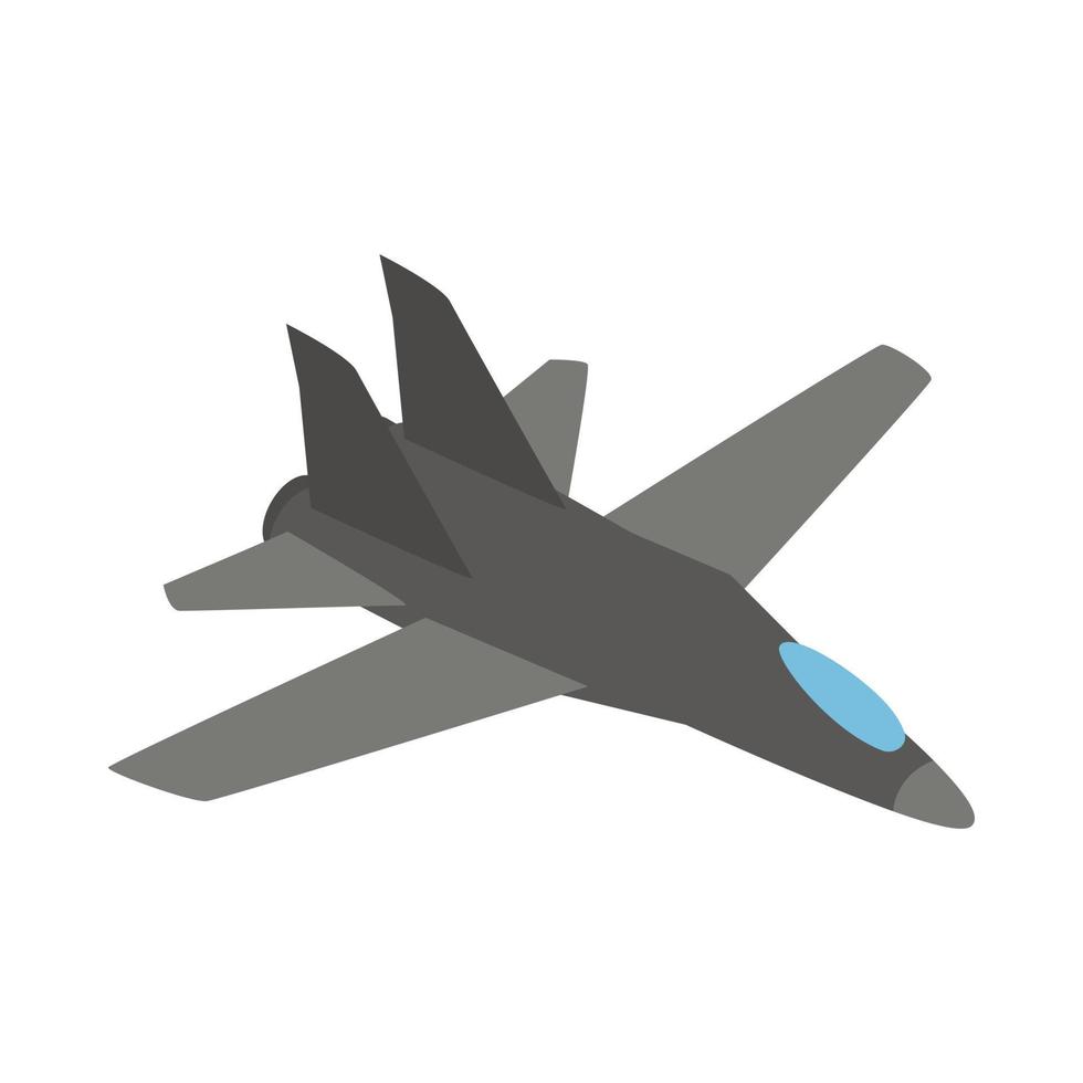 Military aircraft icon, isometric 3d style vector