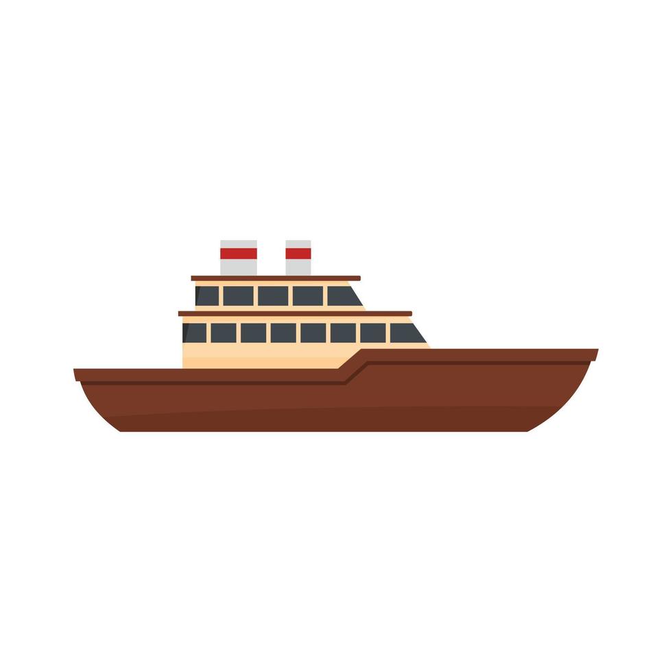 Yacht ocean icon, flat style vector