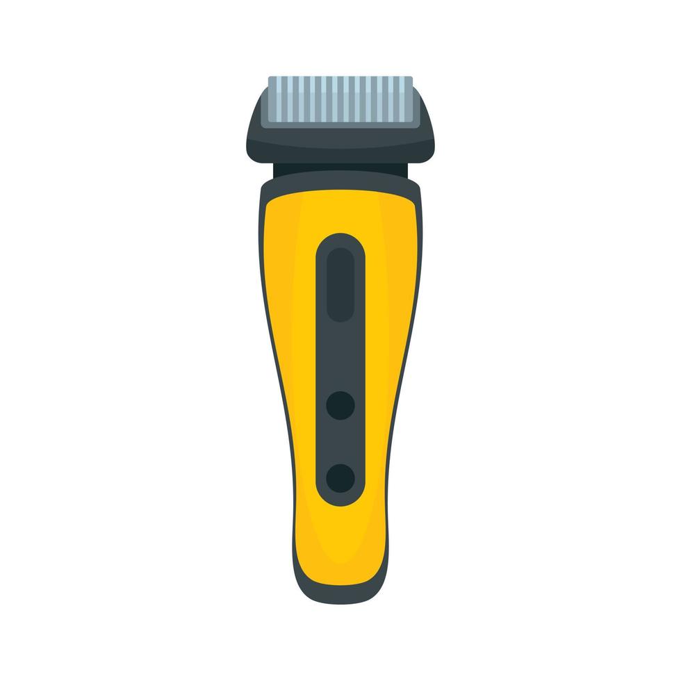icono de afeitadora de barba eléctrica, estilo plano vector