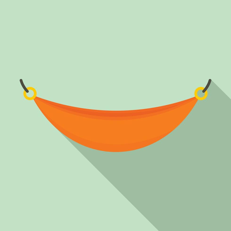 Beach hammock icon, flat style vector