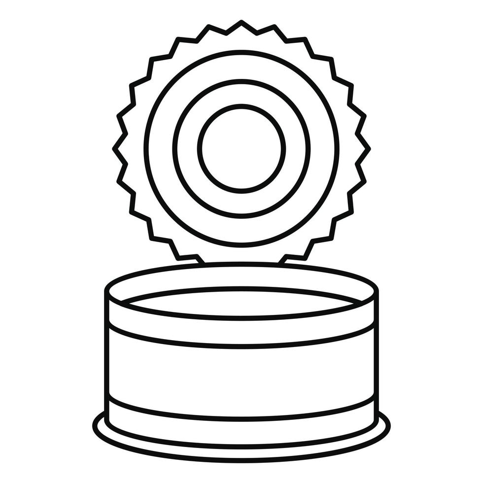 Open tin can icon, outline style vector